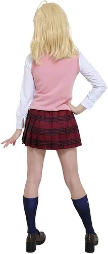Vista 3 de miccostumes Disfraz de anime para mujer, uniforme escolar con suéter chaleco