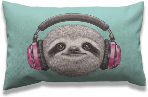 Vista 13 de AOYEGO Funda de Almohada Decorativa de Pata de Gato 12x20 Pulgadas Dibujos Animados Animal Gatito Pájaro Cielo Nube Dedo Rectangular Fundas