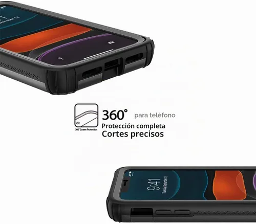 Vista 5 de WeLoveCase para iPhone 11 Estuche tipo billetera Defender con portatarjetas, cubierta con espejo oculto, tres capas, a prueba de golpes, protección