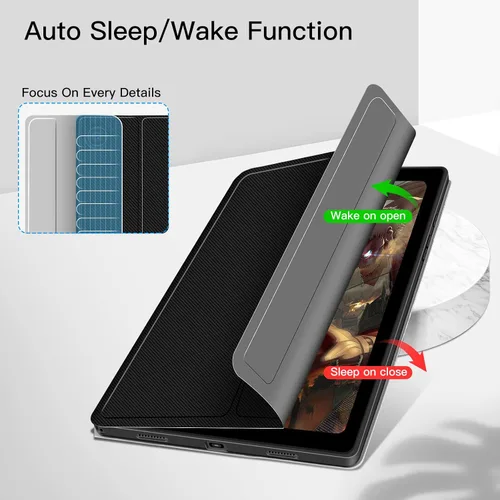 Vista 9 de Funda de teclado retroiluminada para Samsung Galaxy Tab A7 Lite de 8.7 pulgadas 2021, para A7 Lite SM-T220/T225/T227, funda de teclado Bluetooth