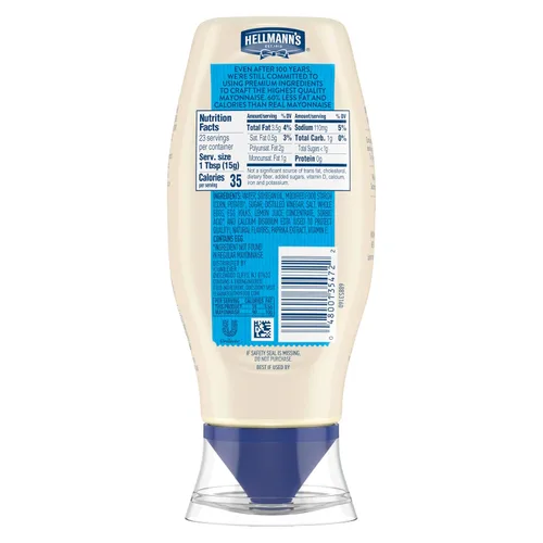 Vista 5 de Hellmann's Paquete de 12 mayonesa ligera para untar sándwich cremoso o condimento, 11.5 onzas