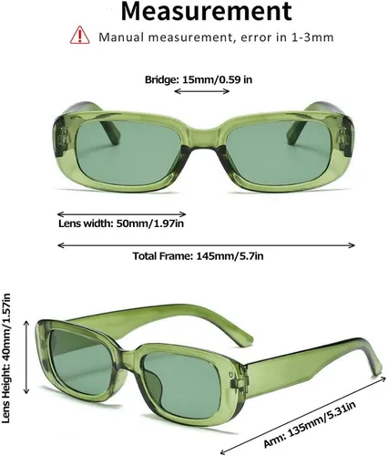 Vista 4 de BOJOD Gafas de sol rectangulares para mujer, gafas de sol retro a la moda, protección UV 400, gafas de marco cuadrado