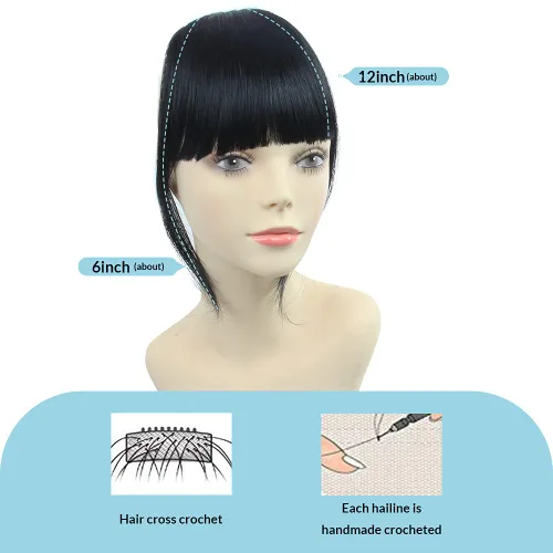 Vista 2 de Shinon – Flequillo con clip de cabello humano; extensión de cabello, fleco