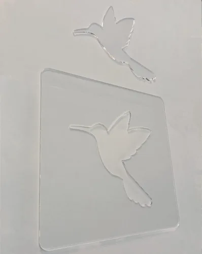 Vista 5 de Plantilla de pájaro de colibrí, plantilla de enrutador acrílico, guía de rastreo de plantilla de enrutador de carpintería (7.875 x 7.875 pulgadas)