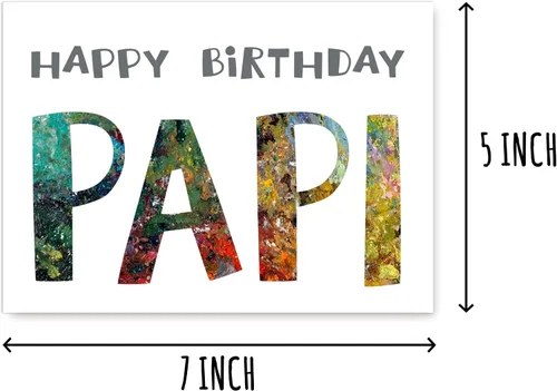 Vista 2 de EruditeGifts Feliz cumpleaños Papi - Tarjeta de cumpleaños Papi - Tarjeta Papi - Tarjeta para Papi Modern - Tarjeta de cumpleaños Papi - Tarjeta
