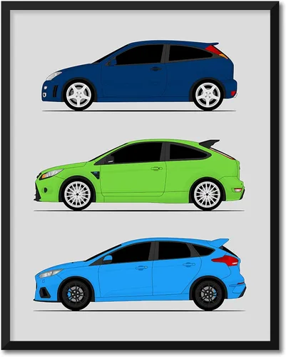 Vista 23 de Idea Network Póster hecho a mano compatible con Ford Print Wall Art Decoración hecha a mano de lo mejor de las generaciones de Ford, Historia Ford