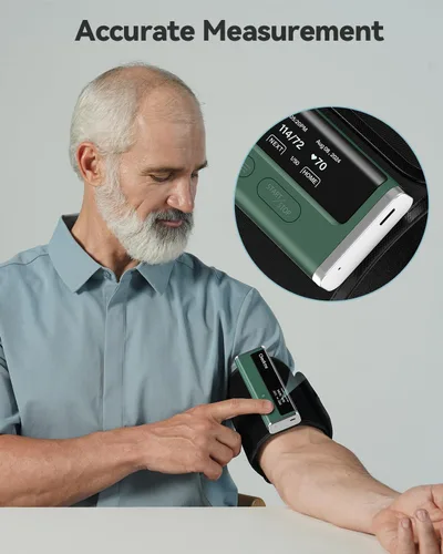 Vista 10 de Checkme Monitor de presión arterial para uso doméstico - Brazalete para la parte superior del brazo, máquina de presión arterial Bluetooth, lecturas
