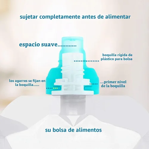 Vista 3 de ChooMee SnakPack - Juego de iniciación reutilizable para alimentos para bebés, 4 unidades, 5 onzas, incluye tapas de bolsa SoftSip, 2