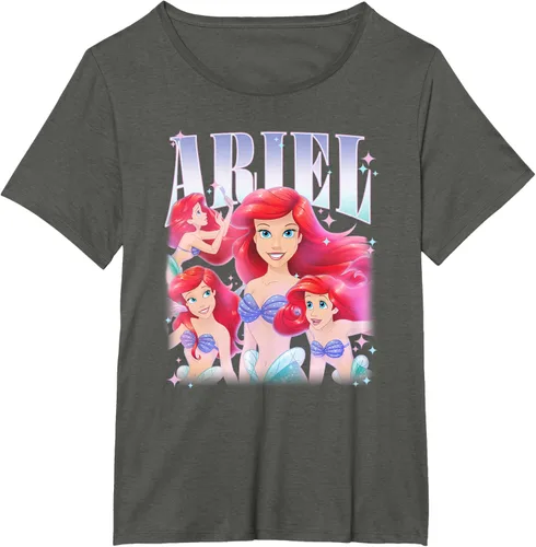 Vista 54 de Disney Camiseta de la princesa Ariel de la Sirenita Multi Pose, Negro