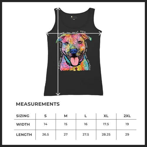 Vista 7 de Dean Russo Pets Art Pit Bull Camiseta sin mangas para mujer con los mejores perros