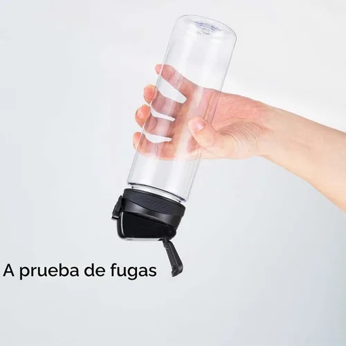 Vista 8 de SUNNOW Paquete de 6 botellas de agua transparentes a granel, botellas de agua de plástico reutilizables de 24 onzas con tapa y asa para beber, a