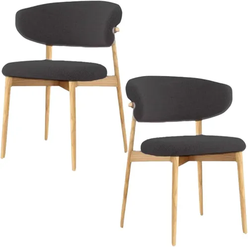 Vista 22 de YVYKFZD Juego de sillas de comedor, sillas de cocina de madera maciza, silla de comedor tapizada con respaldo curvo, silla de sala de estar sin Gris