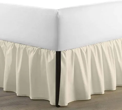 Vista 12 de SKY BEDDINGS - Falda de cama con volantes con esquinas divididas tamaño Twin con caída de 12 pulgadas, falda de cama con volantes antipolvo con Gris