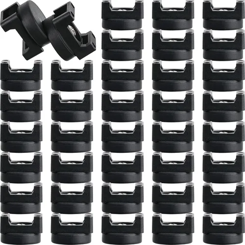 Vista 12 de Yookeer 10 clips magnéticos para cable de montaje con cremallera, color negro, 0.866 in Clips de cable multiusos para cableado eléctrico, base