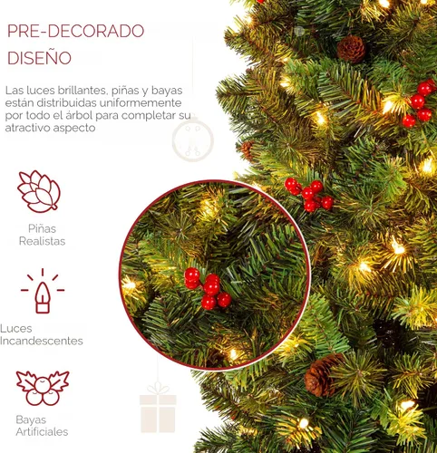 Vista 3 de Best Choice Products - Arbol de navidad delgado iluminado