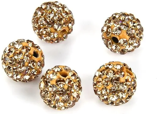 Vista 15 de 100 piezas Adabele Grado A Cuentas sueltas con cristal de 10 mm, diseño de atrapasueños con diamantes de imitación, bola de discoteca de arcilla