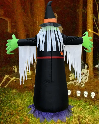 Vista 5 de OVIFM Halloween Inflatables Witch Costume Adult- 74FT One Size Scary Inflatable Halloween Wizard Costume