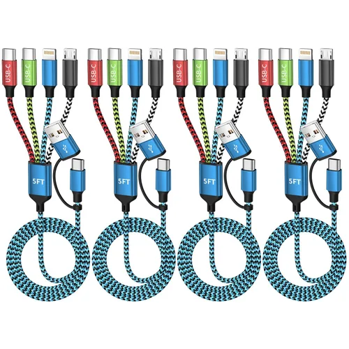 Vista 11 de Cable divisor USB C multi carga para múltiples dispositivos, cable de carga rápido 4 en 1, cable de carga de teléfono USB C trenzado con 4
