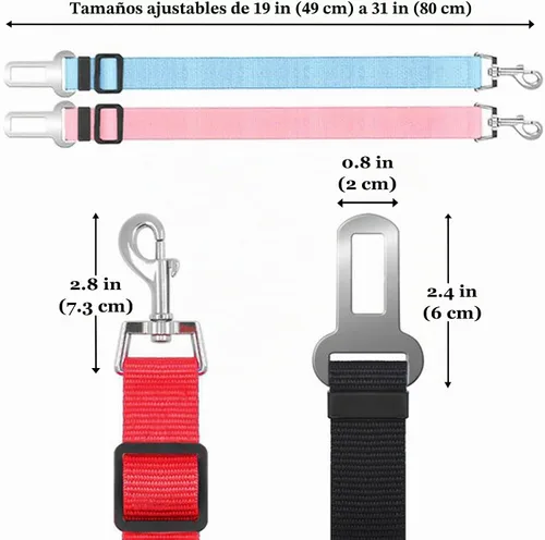 Vista 4 de SunGrow Cinturón de seguridad para perros para automóvil, cinturón de seguridad ajustable de nailon para mascotas, compatible con todos los Varios