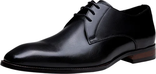 Vista 8 de Jousen Zapatos de vestir para hombre, zapatos de cuero formales Oxford Derby, zapatos de vestir retro Brogue Wingtip para hombres