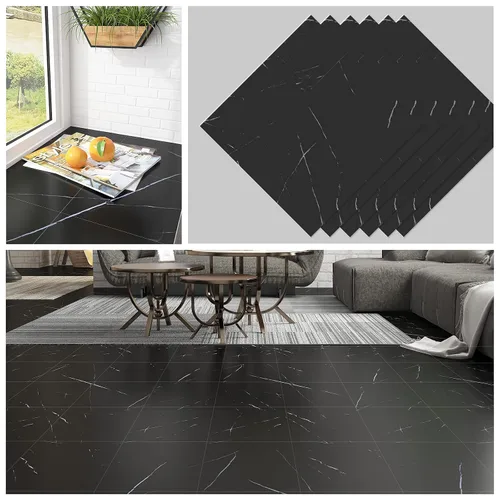 Vista 17 de CHICHOME Paquete de 6 azulejos de suelo impermeables de 12 x 12 pulgadas para despegar y pegar, azulejos de vinilo autoadhesivos extraíbles