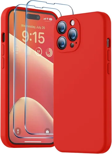 Vista 8 de BossKiss Funda compatible con iPhone 13 Pro, silicona de alta calidad mejorada [protección de cámara] [2 protectores de pantalla]