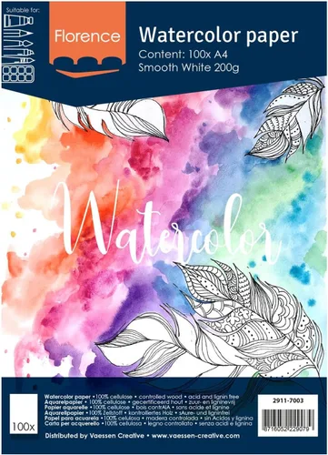 Vista 10 de Vaessen Creative VARTA Florence - Papel A4 para acuarela, 10 hojas para pintar, manuales, proyectos de arte y más, calidad artística, calidad