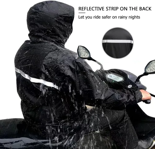Vista 6 de Traje de lluvia para hombre, ligero, impermeable, protector impermeable (chaquetas y pantalones), ropa de trabajo para la lluvia