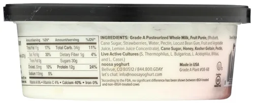 Vista 2 de Noosa Yogur, Fresa y Ruibarbo, 8 oz