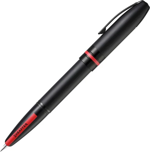 Vista 6 de Sheaffer Icon Chrome con aplicaciones PVD negro brillante - Med Nib Cromado