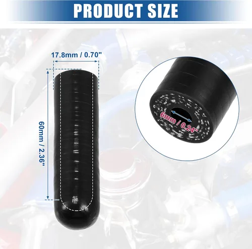 Vista 3 de uxcell 1 Unidades 0.236 in ID silicona refrigerante tapa con abrazadera para calentador de refrigerante derivación vacío puerto de agua negro