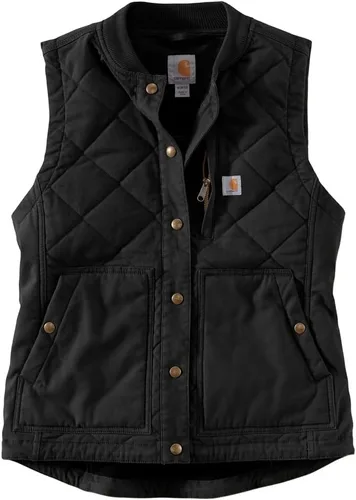 Vista 2 de Carhartt 104423 Chaleco de lona con cuello acanalado Rugged Flex para mujer