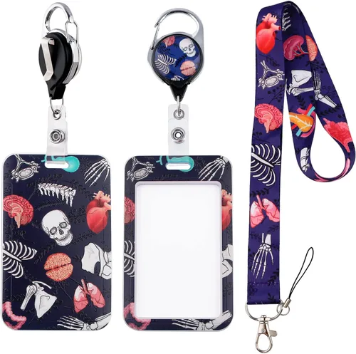 Vista 18 de Cordón con Llavero para Hombre con Insignias de Identificación con Clip de Carrete Retráctil Soporte para Insignias Llavero con Bandera Americana