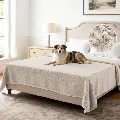 Vista 24 de H.VERSAILTEX Funda Antideslizante para Sofá de Mascotas Protector de Cama de Perro de Chenilla Funda de Sofá Gruesa y Suave Apta para Mascotas