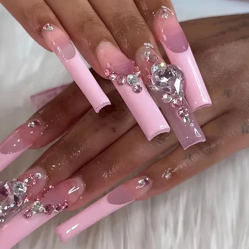 Vista 9 de Juego de manicura de uñas francesas acrílicas, reutilizable, 12 tamaños, kit de 24 uñas