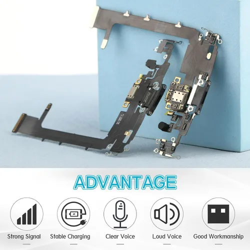 Vista 2 de Reemplazo para iPhone 11 Pro Max Puerto de carga Dock Conector para iPhone 11 Pro Max Puerto de carga Reemplazo USB Cargador Junta Flex Cable
