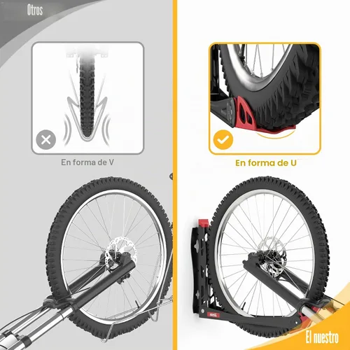 Vista 6 de TORACK BIKEPAL Soporte de bicicleta giratorio sin elevación, soporte de bicicleta vertical de ahorro de espacio montado en la pared