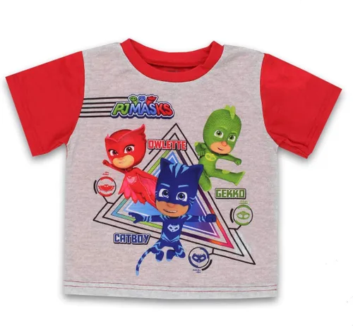 Vista 3 de PJ Masks Conjunto de pijama de 2 piezas con pantalones de manga corta para niños pequeños