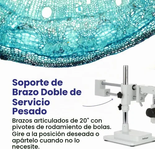 Vista 4 de Microscopio profesional trinocular con zoom con enfoque Control, WH10x Oculares simultánea estéreo, 3,5 x -90 X Zoom de ampliación, 0,7 x -4.5 X