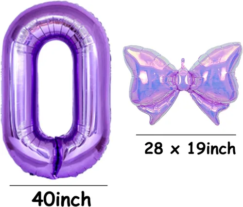 Vista 2 de Globos de feliz cumpleaños con números grandes de papel de aluminio, globos de cumpleaños con números, globos de feliz cumpleaños para decoración