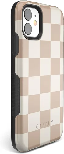 Vista 5 de Funda para iPhone 11 Casely Verificación de ajuste Funda neutra de cuadros en tablero