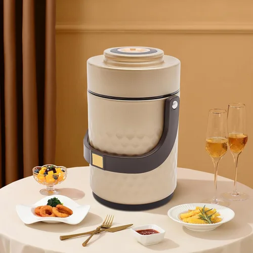 Vista 2 de LOYALHEARTDY Termo de 67 onzas para comida caliente, tarro térmico de alimentos con aislamiento de 3 capas sellado, recipientes de sopa apilables