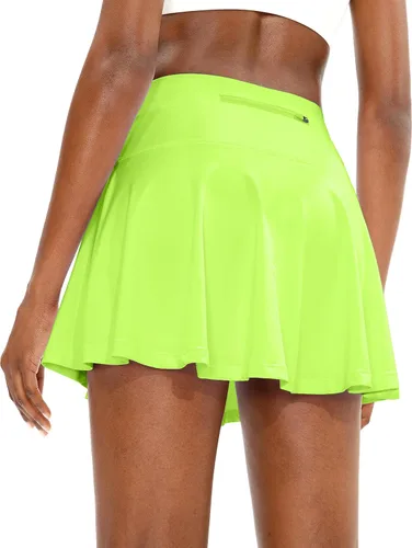 Vista 22 de SANTINY Falda de tenis plisada con 4 bolsillos Verde militar