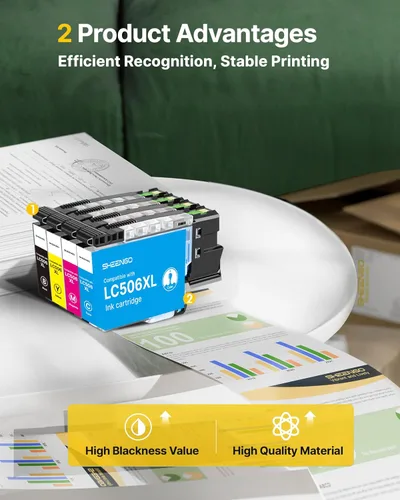 Vista 4 de LC506 LC506XL - Cartuchos de tinta de alto rendimiento LC 506 XL compatibles con cartuchos de tinta Brother LC506XL para impresora Brother