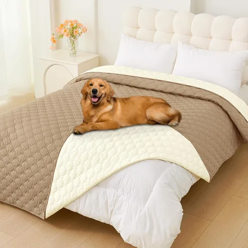 Vista 70 de Smiry Funda impermeable para cama de perro, manta reversible para mascotas para sofá Manta suave lavable para perro, funda a prueba de fugas