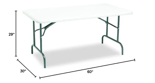Vista 3 de Iceberg 65213 Mesa plegable industrial indestructable, 30" x 60", granito platino, 2000 libras. Capacidad Platinado
