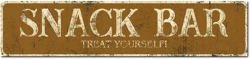 Vista 8 de Madcolitote Letrero de calle personalizado SNACK BAR con texto en inglés «Snack Bar» de madera para decorar la pared de la sala de estar, arte