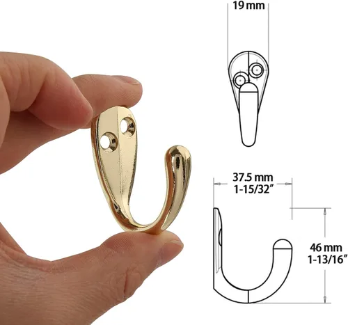Vista 3 de HASWARE 6 ganchos de pared, ganchos para colgar abrigos, ganchos para bata, ganchos resistentes con 12 tornillos para dormitorio, baño, cocina