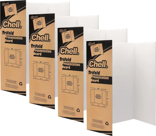 Vista 9 de Chell Tablero de Póster Tríptico de Tamaño Mini, 16" x 24", Tableros de Proyecto Corrugados Pequeños, Blanco, Paquete de 2