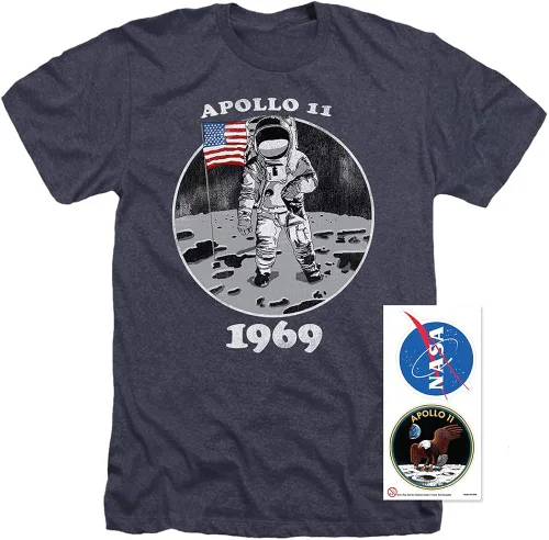 Vista 2 de Popfunk Classic NASA Apolo 11 1969 Astronauta Heather T Shirt Stickers